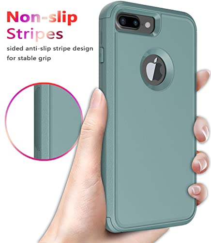 Diverbox Funda para iPhone 8 Plus, iPhone 7 Plus [a prueba de golpes] [a prueba de gotas] [a prueba de polvo], funda de protección resistente para Apple iPhone 8 Plus y 7 Plus (verde pino)