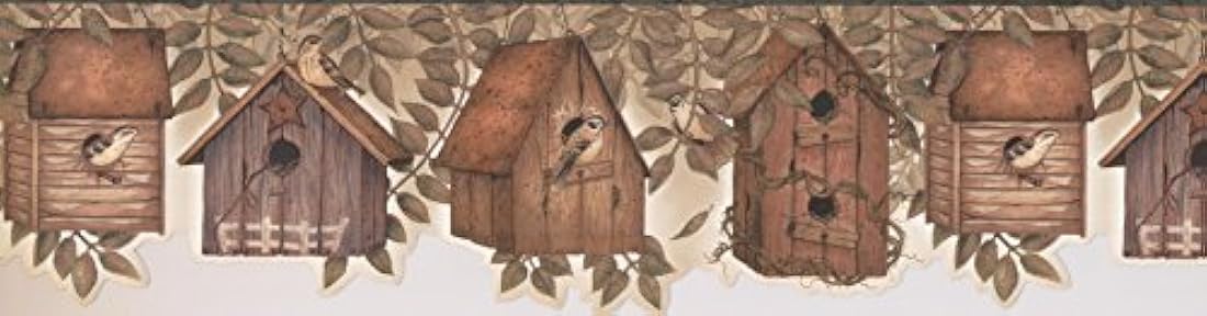 borde de papel pintado frontera diseño Retro casa de pájaros