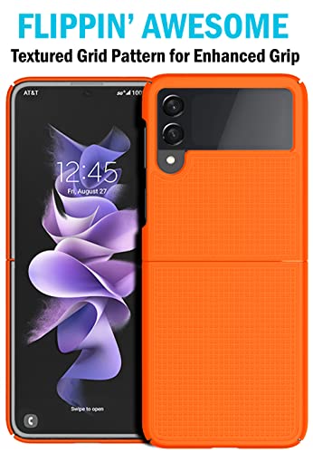 Funda con clip para Galaxy Z Flip 3 5G textura de rejilla
