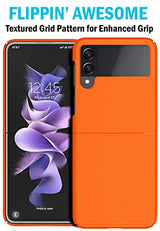 Funda con clip para Galaxy Z Flip 3 5G textura de rejilla