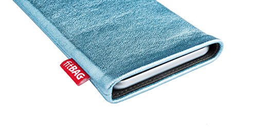 fitBAG Groove Turquoise - Funda personalizada para Samsung Galaxy S22 Ultra | Fabricada en Alemania | Funda de piel fina de napa con forro de microfibra para limpieza de pantallas