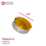 Protocolo para el equilibrio de vida - Vitamina A 25000 UI - Soporta la función inmunitaria saludable, antioxidación y proporciona soporte celular - 100 cápsulas blandas
