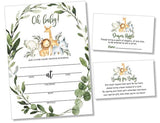 invitaciones con motivo de safari para baby shower
