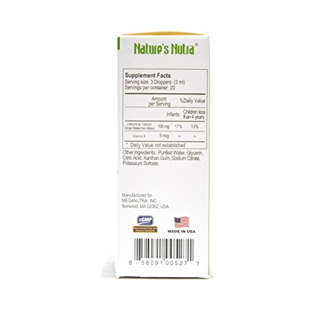 De la Naturaleza Nutra Niño K2 Suplemento de calcio