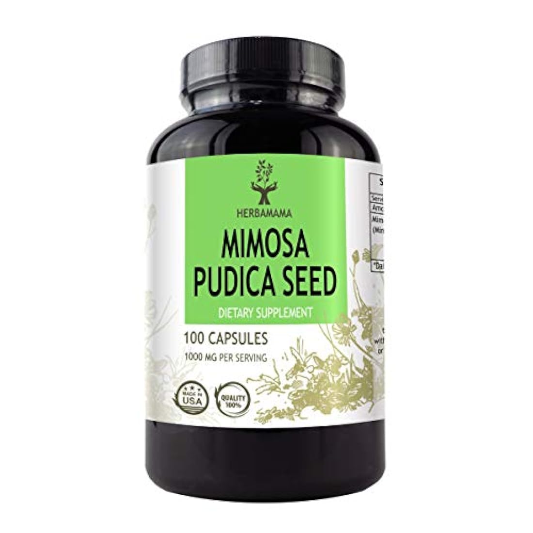 Mimosa 100 Cápsulas 500 mg Relleno, Polvo de Mimosa Pudica