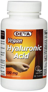 Deva Nutrition Vegan ácido hialurónico tabletas, 100 mg, 1582444, 1, 1
