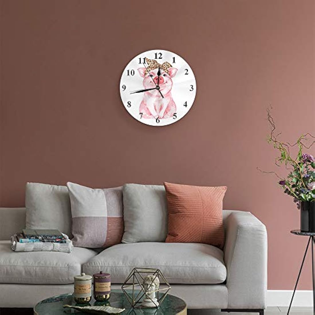 Reloj de pared con diseño de animales de granja divertido