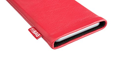 fitBAG Beat Red - Funda a medida para Samsung Galaxy S22 Ultra | Fabricada en Alemania | Funda de piel fina de napa con forro de microfibra para limpieza de pantallas