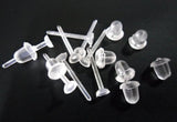 cooplay Pendientes de plástico invisibles de 3 mm en blanco