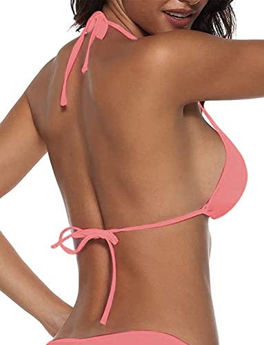 Top de bikini triangular para mujer, con relleno push-up