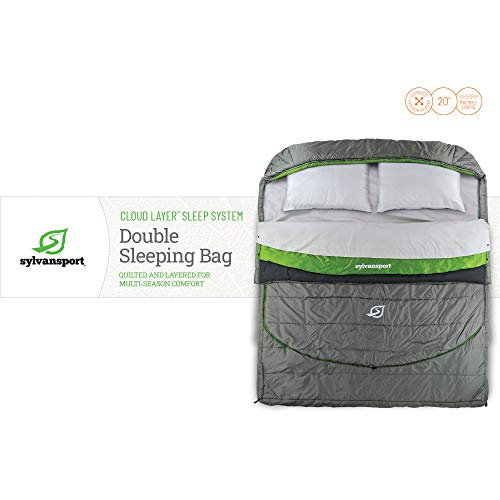 SylvanSport Saco de dormir con capa de nube, capas acolchadas adaptables que proporcionan comodidad y calidez en invierno y verano