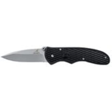 Cuchillo de extracción rápida, borde dentado, negro