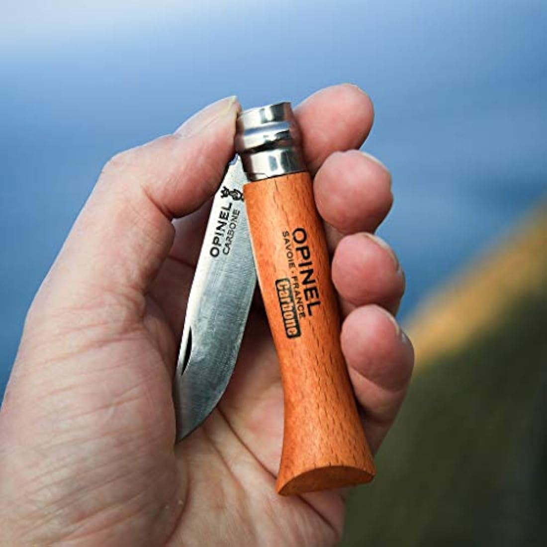 Opinel - Cuchillo plegable de bolsillo de acero al carbono
