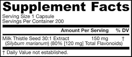 Jarrow Formulas, cardo mariano, cápsulas de 0.005 oz