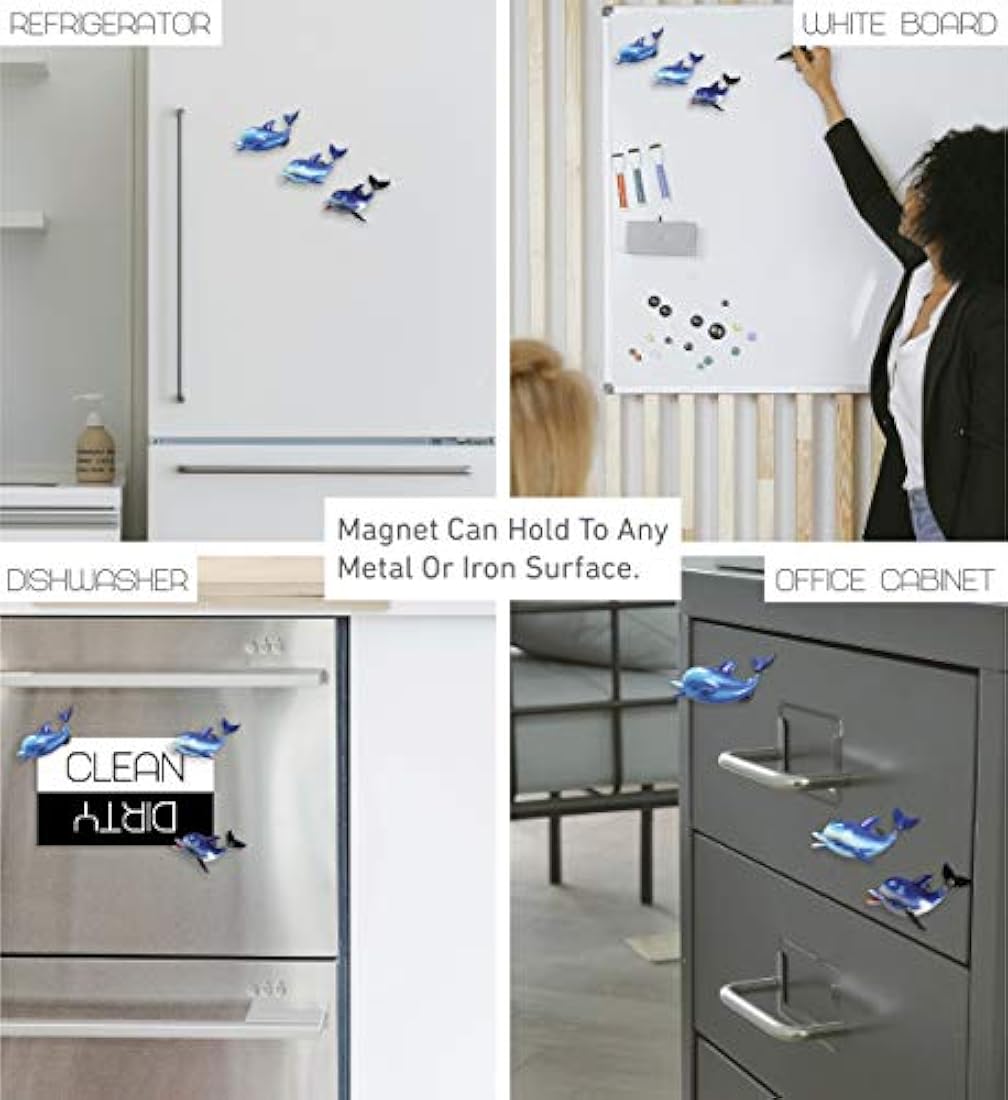 3 imanes decorativos con forma de delfín