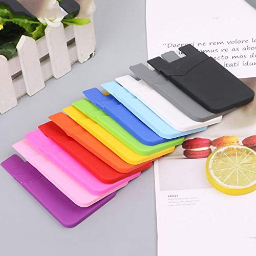 BIAJIYA Portatarjetas de teléfono de silicona para tarjetas de crédito con bolsillo para teléfonos inteligentes (5 negro*)