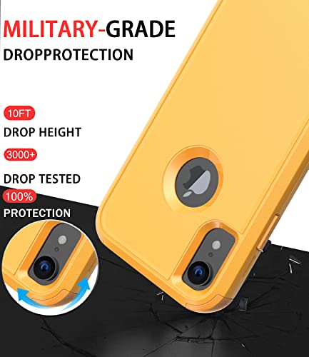 Diverbox Funda para iPhone Xr [a prueba de golpes] [a prueba de polvo], funda de protección resistente para Apple iPhone XR (amarillo)