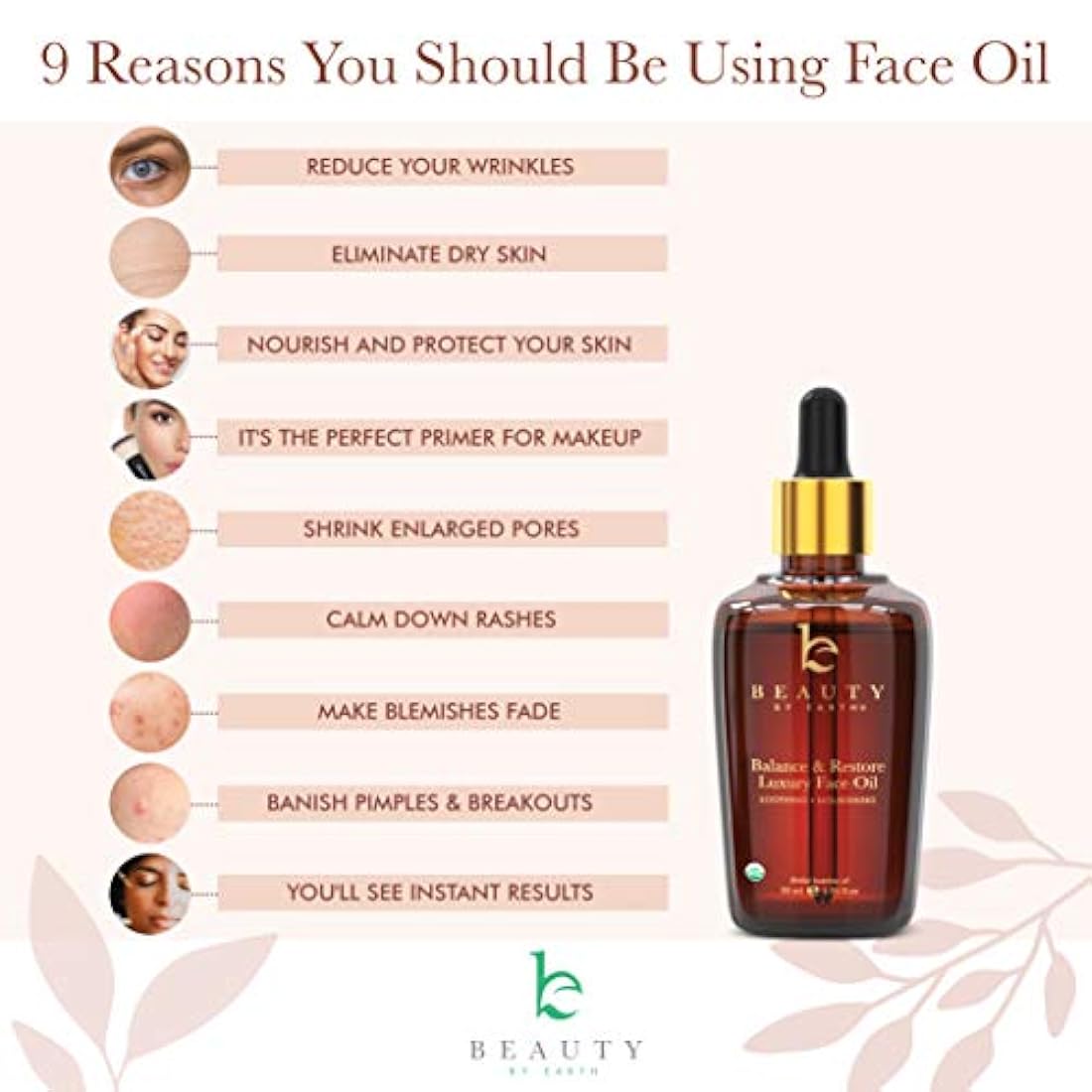 Aceite facial orgánico – Equilibra y restaura el aceite facial, mejor para piel grasa, propensa al acné o problemática, aceite hidratante para la cara ayuda a la piel aspecto equilibrado, volcado y juvenil.