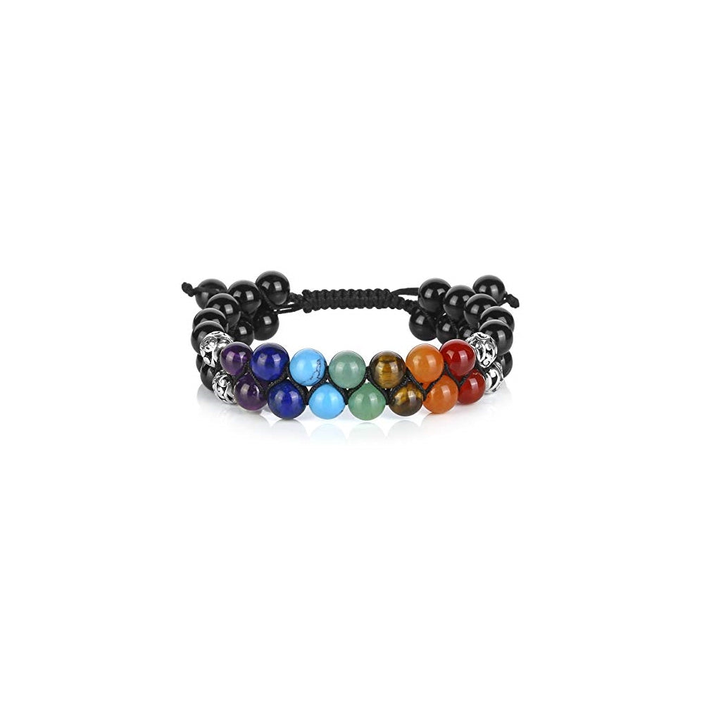 Pulseras y tobilleras de cuentas de chakras con 7 cristales