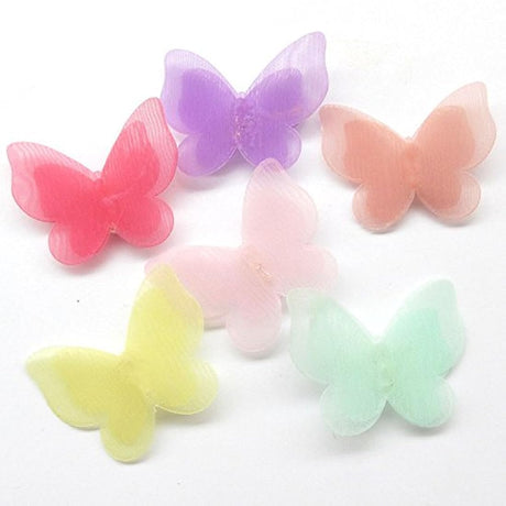 Flores de lazos de organza mariposa perla para decoración