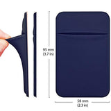 OBVIS Bolsillo para teléfono celular, tarjetero autoadhesivo con adhesivo 3M RFID, tarjetero para tarjeta de crédito ATM, para iPhone Android, 2 unidades, color azul