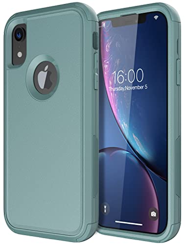 Diverbox Funda para iPhone Xr [a prueba de golpes] [a prueba de gotas] [a prueba de polvo], resistente funda de protección para Apple iPhone XR (verde pino)