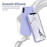 OTOFLY Funda de goma de gel de silicona líquida a prueba de golpes para iPhone Xs/iPhone X, antiarañazos y huellas dactilares, compatible con iPhone X/iPhone Xs de 5.8 pulgadas (2018), (morado claro)
