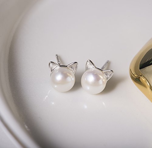 Aretes de perlas cultivadas de agua dulce y plata esterlina