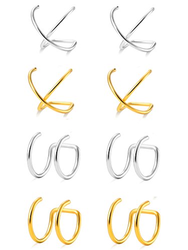 Aretes  de acero inoxidable sin perforaciones para mujeres