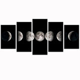 Mar encanto – Giclée moderno lona Prints estirada arte fases de la luna blanco y negro fotos a foto pinturas sobre lona arte de la pared para el hogar oficina decoración 16x48