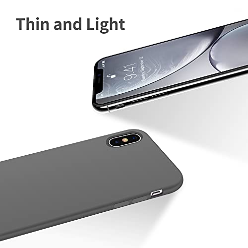 OTOFLY Funda de goma de gel de silicona líquida a prueba de golpes para iPhone Xs/iPhone X, antiarañazos y huellas dactilares, compatible con iPhone X/iPhone Xs de 5.8 pulgadas (2018), gris espacial