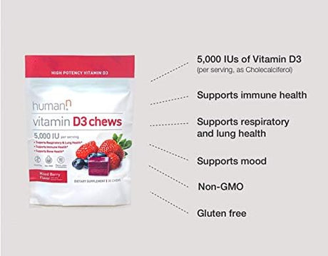 Masticables de Vitamina D3 5000iu para Salud y Bienestar