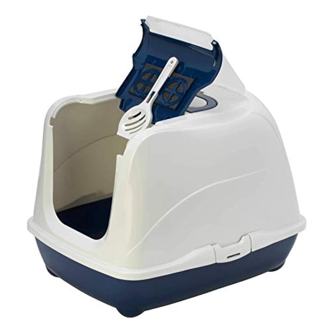 Moderna Flip parte superior Blue Enclosed Cat Litter Box