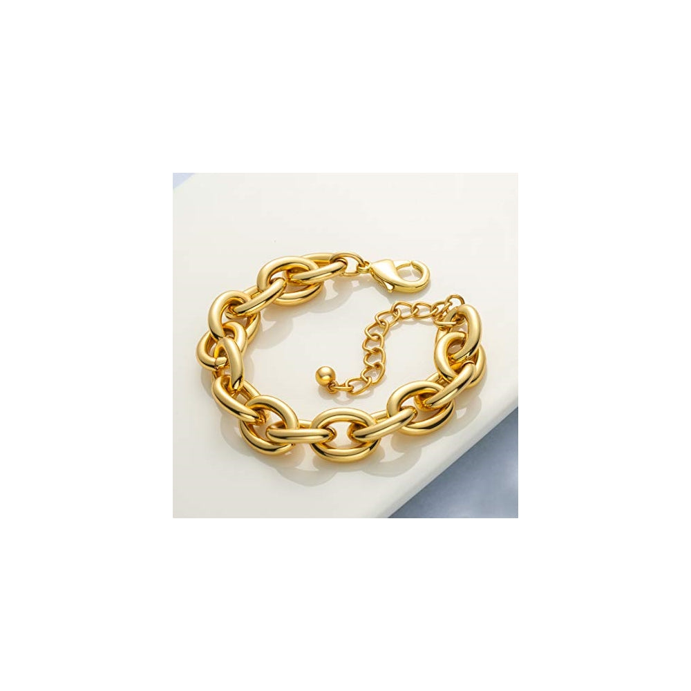 Pulseras de oro para mujer chapado en oro de 14 quilates