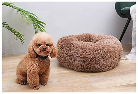 Moderna cama redonda de felpa suave para perros BODISEINT