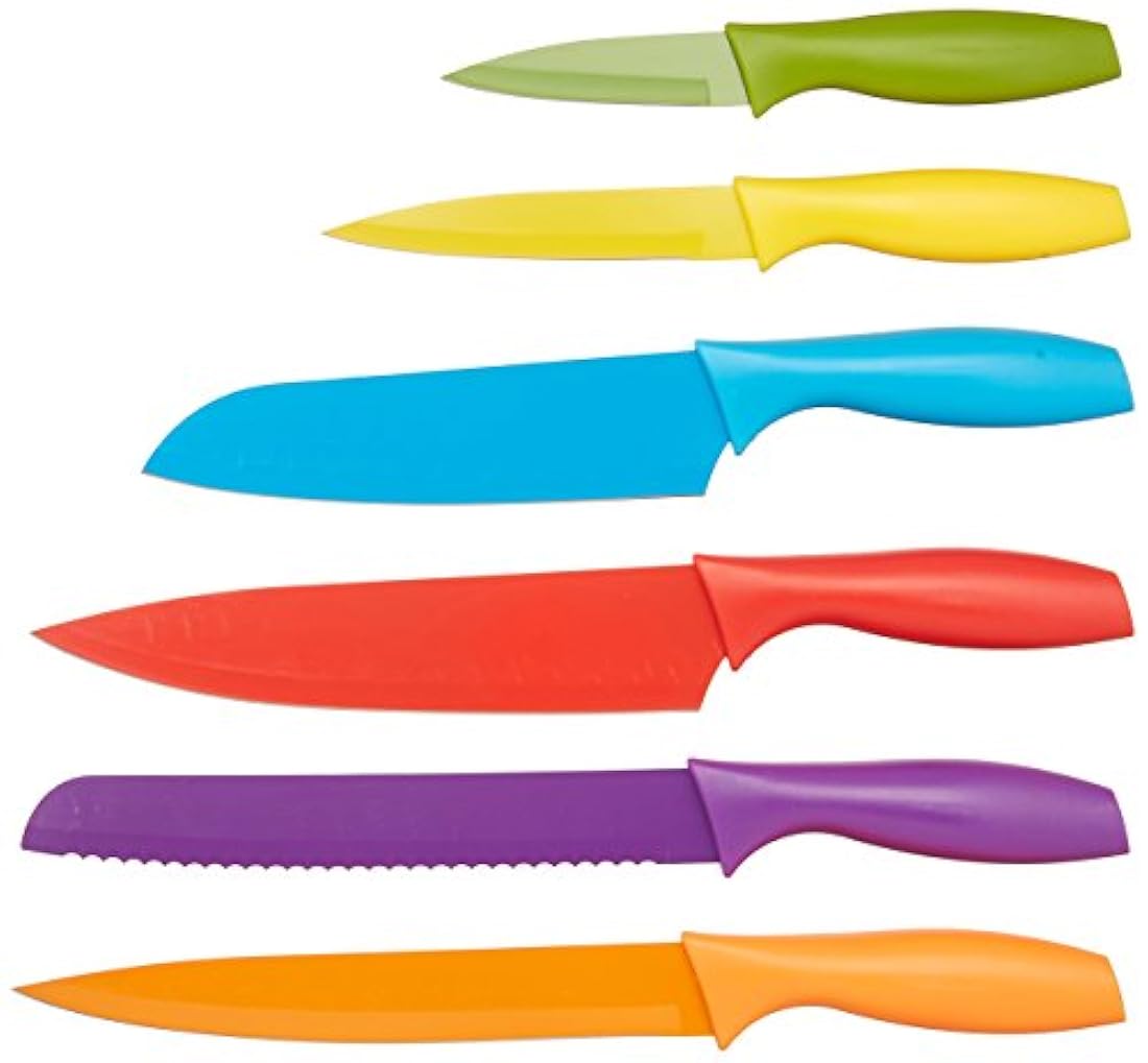AmazonBasics Juego de cuchillos de colores 12 unidades