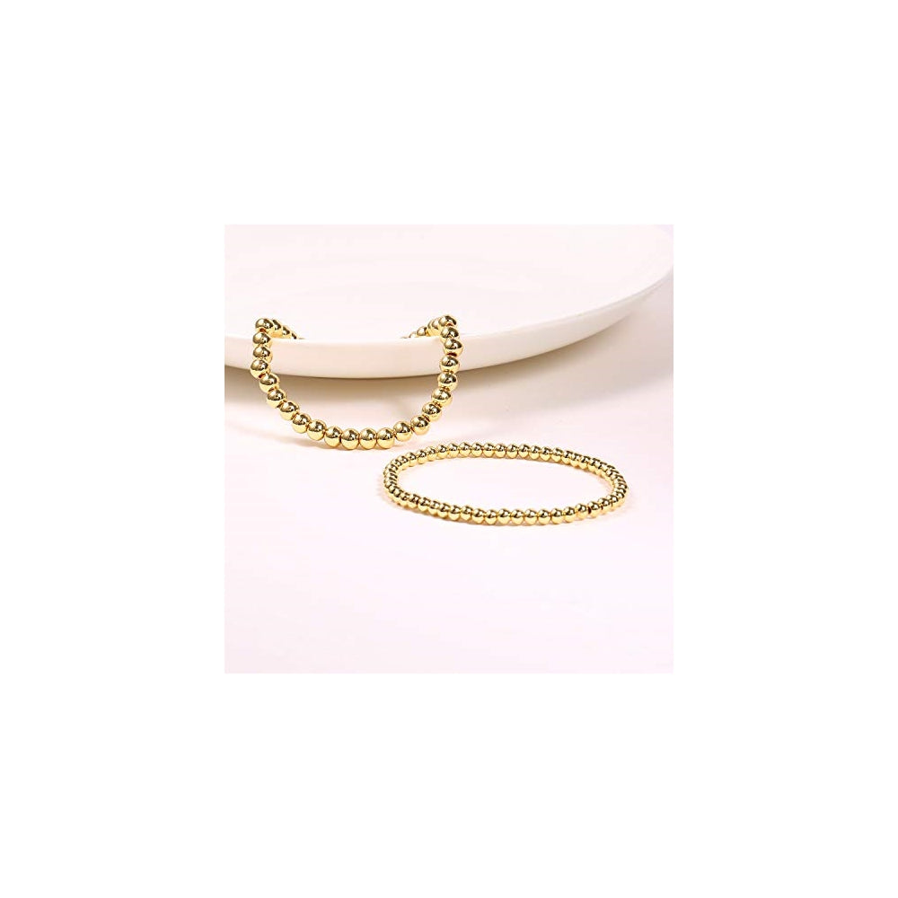 Pulseras y tobilleras para mujer con cuentas chapadas en oro