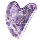 Gua Sha - Herramienta de masaje, tablero de guasha de amatista para cara y cuerpo, piedra de jade natural Gua Sha, masajeador facial para terapia de acupuntura tradicional, herramientas diarias antienvejecimiento para la salud y el cuidado de la piel