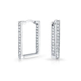 Bling Jewelry - Inside Out CZ Plata Rectángulo Aro