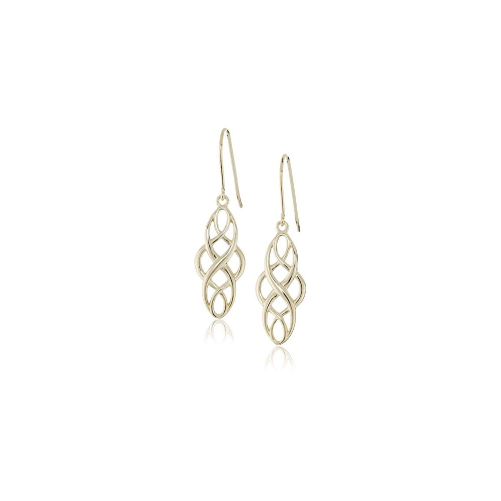 Aretes de plata pendientes ovalados con diseño celta
