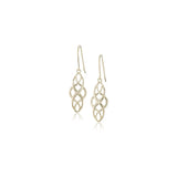 Aretes de plata pendientes ovalados con diseño celta