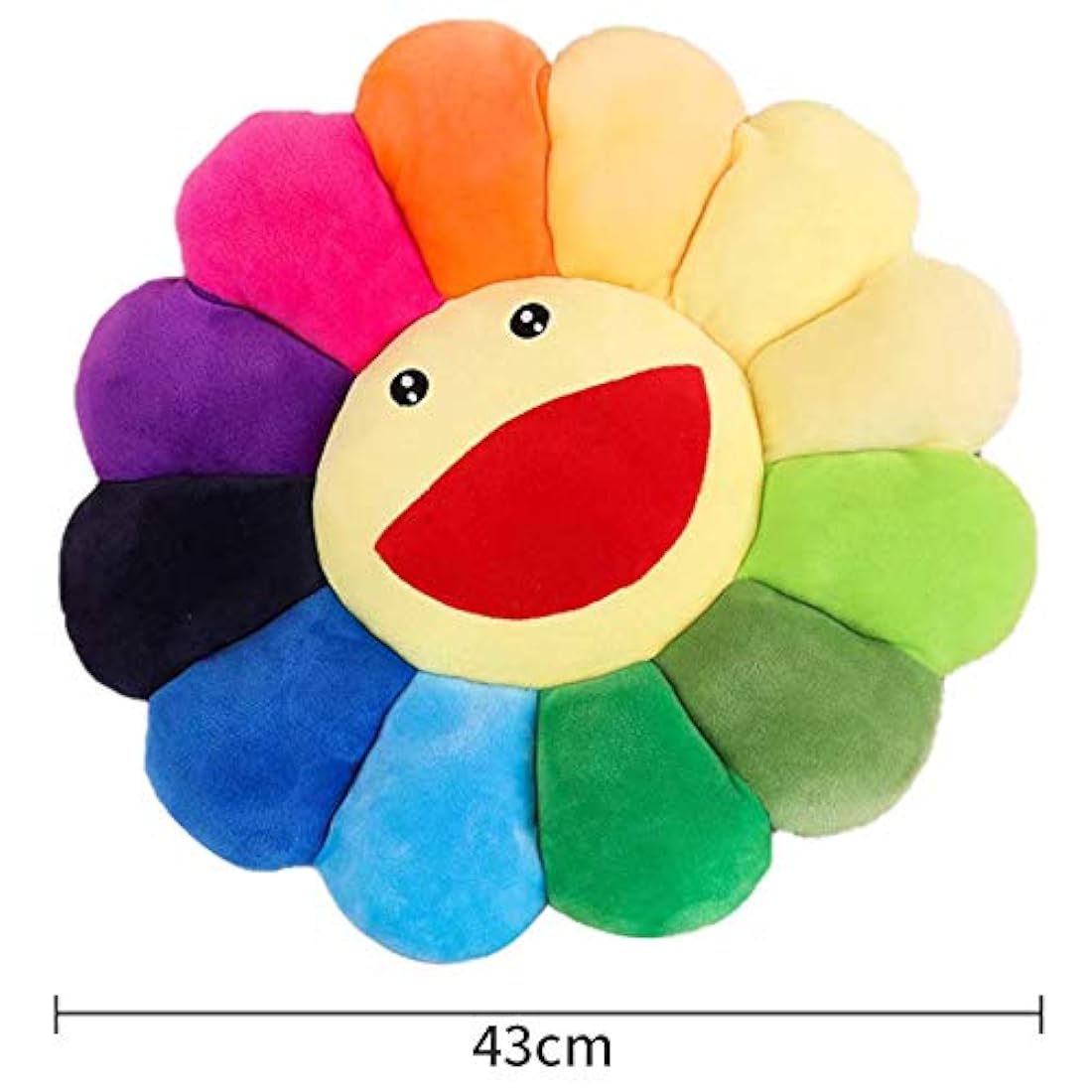 Cojín de felpa de girasol, cojín de cara de sonrisa