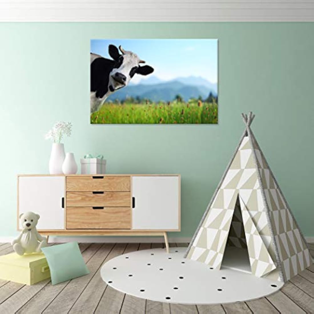 Pintura con diseño de vaca - Hello Artwork