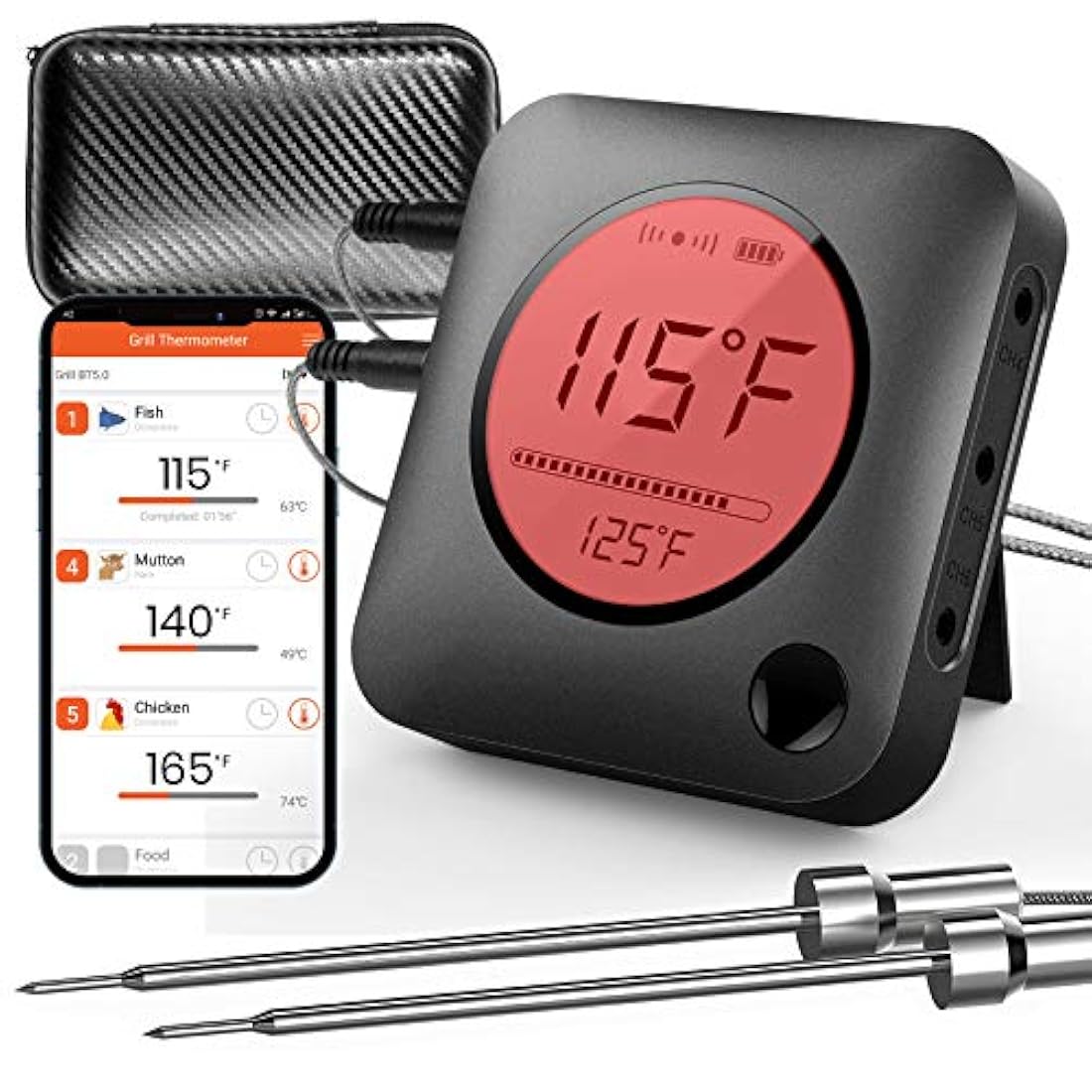 Termómetro digital inalámbrico NUTRICHEF PWIRBBQ299