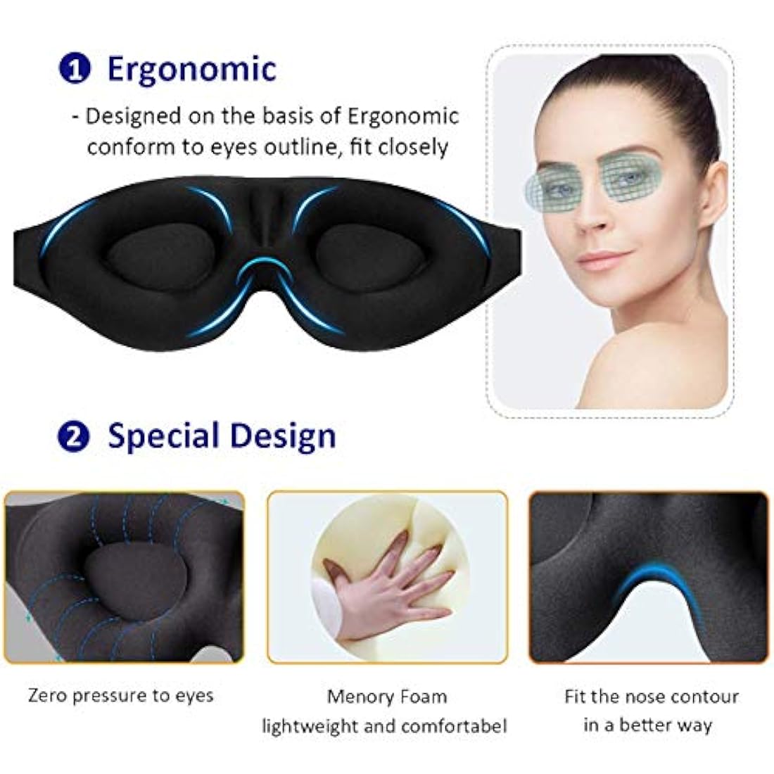 MZOO - Máscara de ojos para dormir para hombres y mujeres