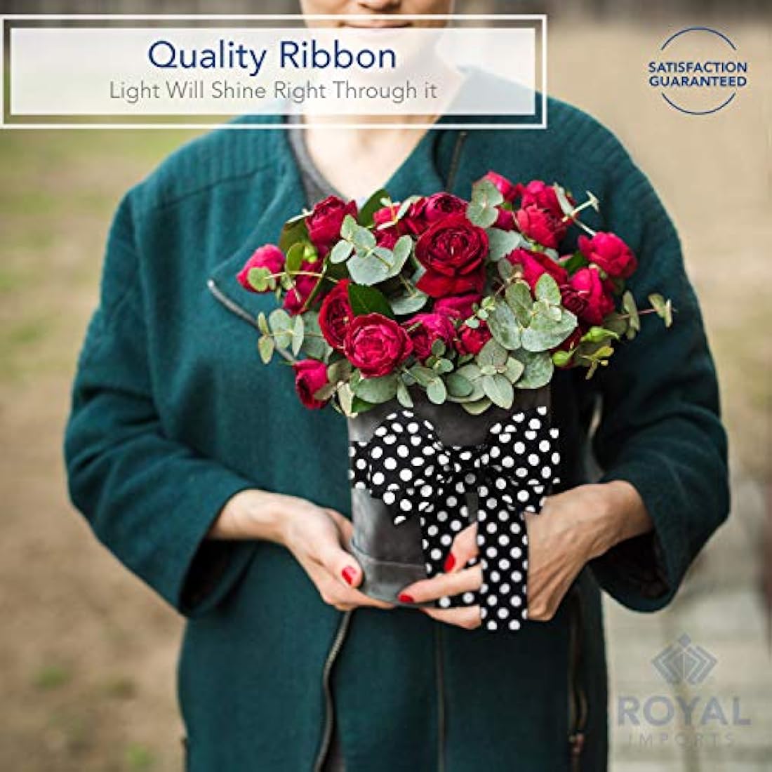 Royal Imports Cinta de lunares, diseño de círculos de 2.5 in