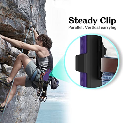 Leptech Funda para Samsung Galaxy A13 5G con protector de pantalla de TPU, [Serie Holster] con clip de cinturón protector resistente, cuerpo completo, resistente, a prueba de golpes, antideslizante, funda para teléfono celular (morado)