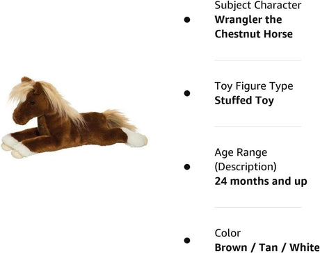 Peluche de caballo castaño de 17 pulgadas