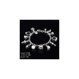Pulseras y tobilleras de plata con 13 piezas colgantes