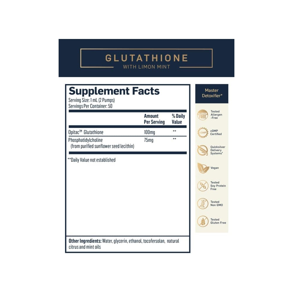 Glutatión Liposomal líquido de Quicksilver Scientific, 1,7&nbsp;onzas